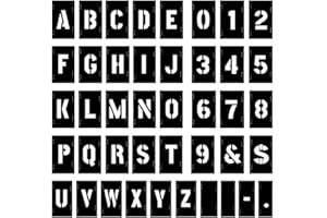 Attisstore Painting Stencil Set, 1 inch Plastic Letters and Numbers Interlocking Stencil Kit 138 Pieces, Black