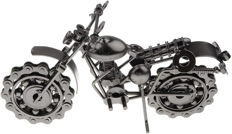Amazon T Tooyful 手作りの金属製のオートバイの彫刻のバイクモデルのおもちゃホームバーの装飾 グレー プラモデル 通販