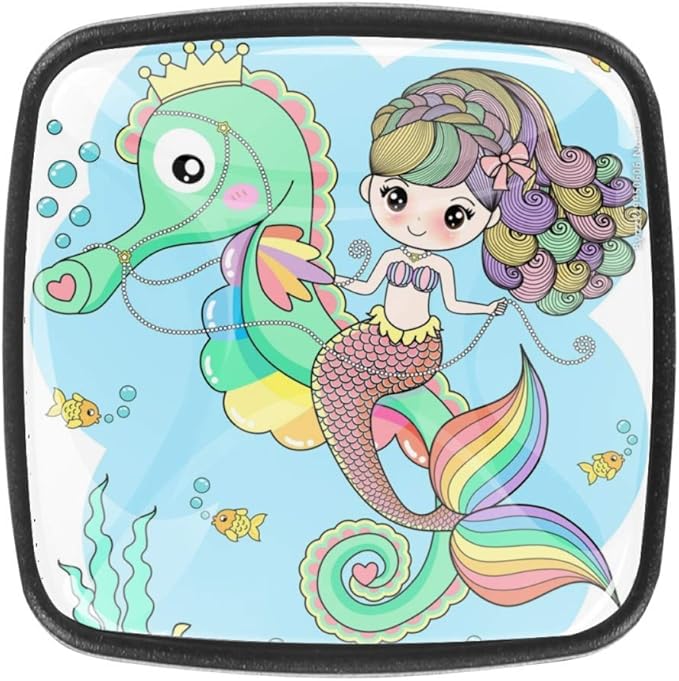 Soporte de perillas de gabinete Sirena de caballo de mar Perillas de