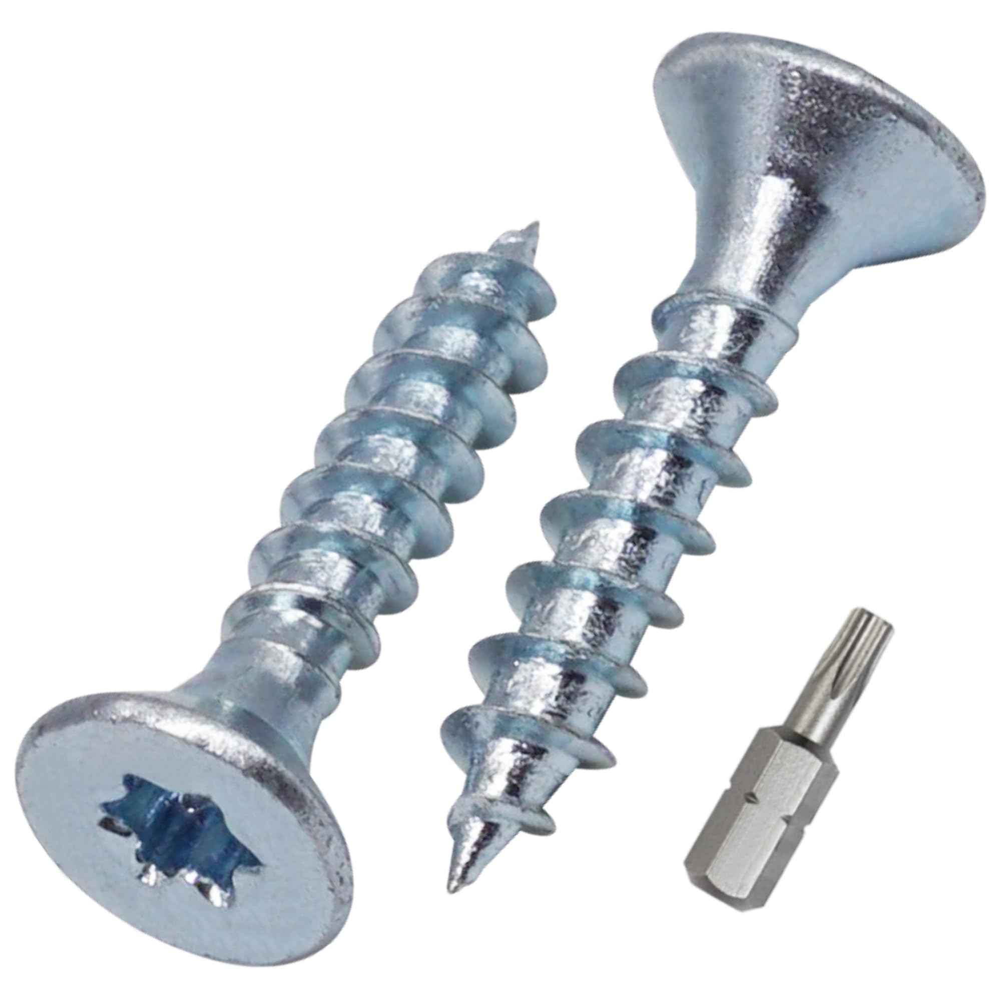 SKIR'CO (50 pcs) Zinc Plated Steel Wood Screws 5.0 x 25 mm, Torx Head, Countersunk Head, Chipboard Screws, Fully Threaded