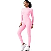 speerise Women Bodysuit Rompers Long Sleeve Jumpsuits Leotards One Piece Tummy Control Yoga Workout Outfits