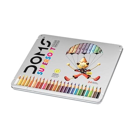 DOMS Fsc 24 Colour Pencil Flat Tin