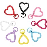 Metal Heart Keychain Clips 10Pcs DIY Lobster Claw Snap Hooks for Crafts Jewelry Making Accessories 1.49 Inch Heart Shaped Key Rings