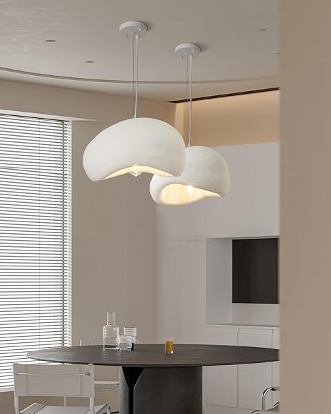 WILON DINING ROOM LIGHT FIXTURE, 19.7” WABI SABI PENDANT LIGHT, BIRD NEST SHAPE LIGHTING FIXTURE WITH E26 BASE, KITCHEN PENDANT LIGHTING OVER ISLAND, JAPANESE CEILING FIXTURE FOR DINING ROOM, BEDROOM