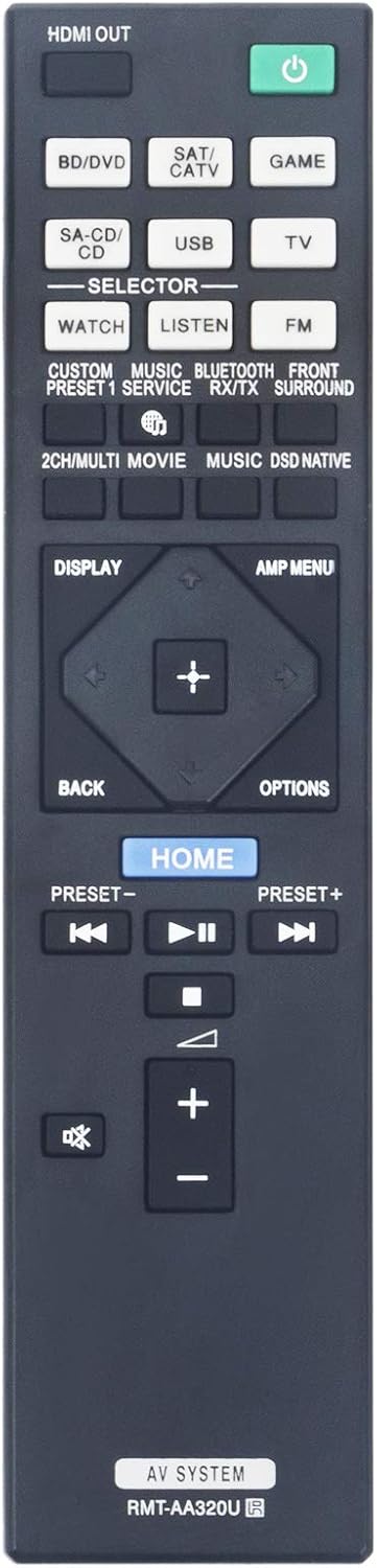 New RMT-AA320U Replaced Remote Control fit for Sony Home Theatre AV Receiver Models STR-ZA810ES STR-DN1080 STRZA810ES STRDN1080