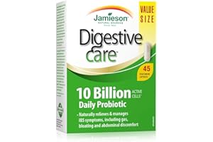 Jamieson Digestive Care 10 Billion Daily Probiotic - 45 Capsules, Gluten-Free
