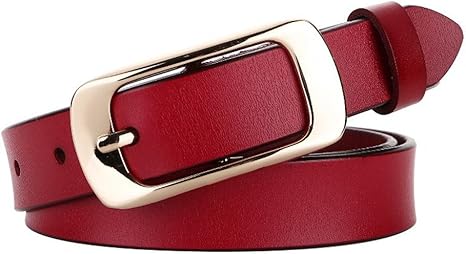 Amazon Co Jp 女性ベルト すべての季節に適したシンプルなベルトを持つ女性のレザーベルトカジュアル野生の男性と女性のモデル さまざまな衣装に 合わせる 色 Red ホーム キッチン