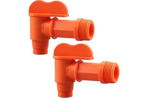Plastic Drum Faucet Polyethylene Materia Flow 3/4" Faucet for 5 Gallon Jug Natural 1/2 Thread by MUGLIO 2 Pack