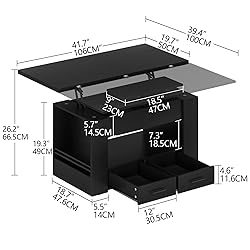 Lift Top Coffee Table, 4 in 1 Multi-Function Coffee