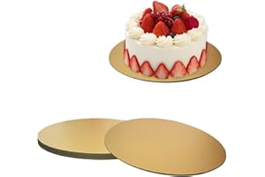 GOIIO 3 Pack Cake Boards Golden Round Cake Circles, 12 Inch Cake Base Cardboard, for Baking Cake, Gold