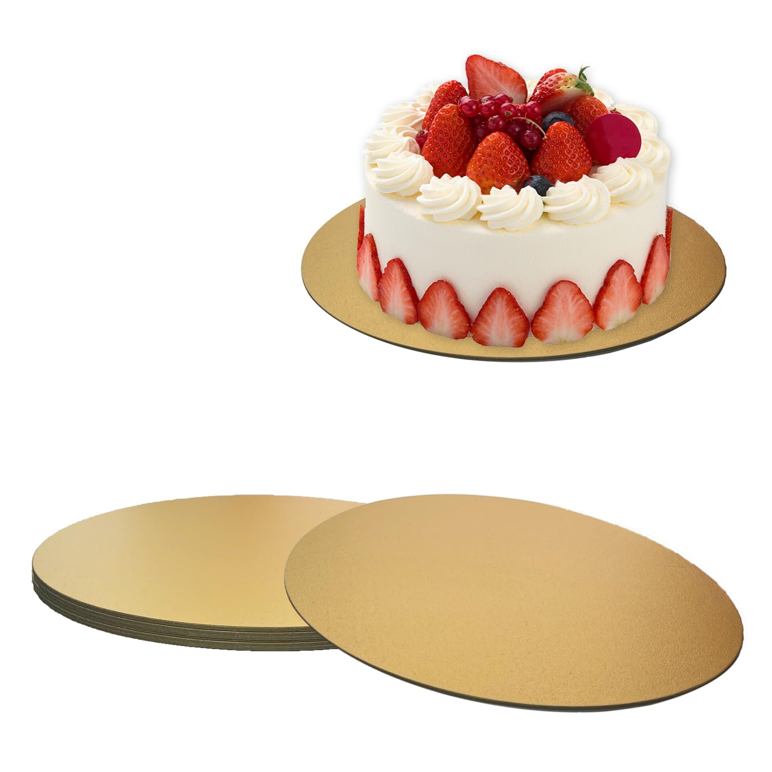 Photo 1 of ***6 PACKS INCLUDED***3 Pack Cake Boards Golden Round Cake Circles, 12 Inch Cake Base Cardboard, for Baking Cake, Gold***6 PACKS INCLUDED***