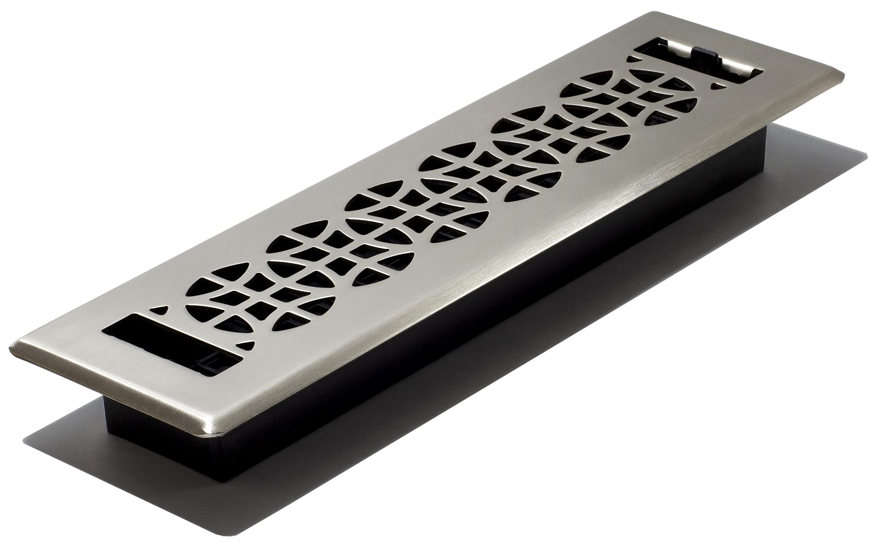 Decor Grates ECH212-NKL Eclipse Floor Register, 2x12 Inches, Brushed Nickel