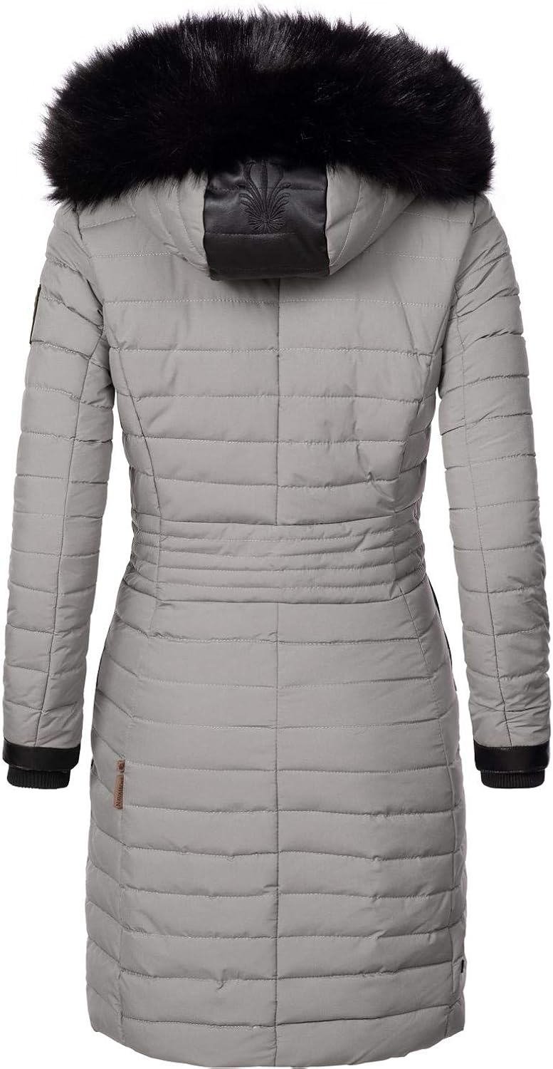 Navahoo Damen Wintermantel Steppmantel mit abnehmbarem Kunstfell Tirana 5 Farben XS-XXL