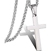 P. BLAKE Stainless Steel Cross Pendant Necklace for Men Boys, Christian Cross Pendant with 16-24 Inches Chain Cross Necklace Jewelry Gifts