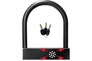GREATYYT Alarm U Lock- Anti-Theft Heavy Duty Security Alarm Lock - 110db Alarm Sound - Weather Proof for Door Storehouse (Black)