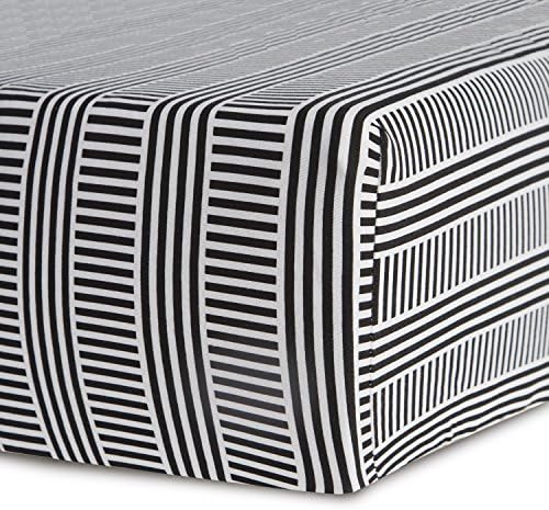 Oilo Black and White Jersey Crib Sheet