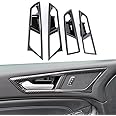 XITER 4pcs Car Interior Door Handle Bowl Cover Molding Trim Automobile Door Decoration Protector Frame Accessories for Edge 2015-2024(Carbon Fiber)