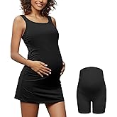 Bhome Maternity Golf Dress Summer with Shorts and Built in Bra for Women