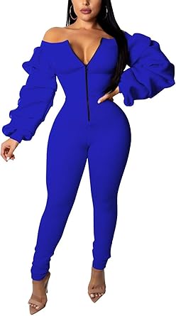 blue bodycon jumpsuit
