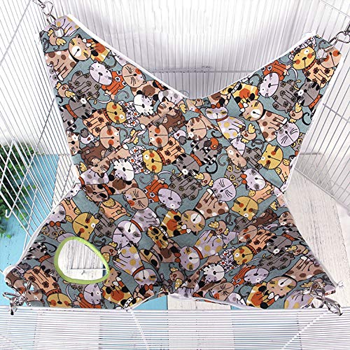 Bird Nest Hut Hammock Tent Bed Toy for Pet Parrot Parakeet Cockatiel Conure Cockatoo African Grey Amazon Lovebird Finch Canary Budgie Hamster Rat Gerbils Chinchilla Ferret Squirrel Cage Swing (L) - Thumbnail 3