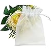 SumDirect 100Pcs 4x6 Inches Sheer Drawstring Organza Jewelry Pouches Wedding Party Christmas Favor Gift Bags (White)