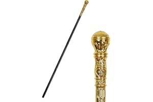 VZQI Antique Gold Cane Decorative Sliver Cane Prop Costume Scepter Colsplay Costume Cane