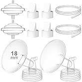 Gotocut Breast Pump Accessories Kit - 18mm Flange Set Compatible with Spectra S1/S2/Motif Luna, Includes Valves, Tubing & Backflow Protectors