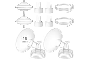 Gotocut Breast Pump Accessories Kit - 18mm Flange Set Compatible with Spectra S1/S2/Motif Luna, Includes Valves, Tubing & Backflow Protectors