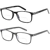 LKEYE Bifocal Reading Glasses Men Women Blue Light Computer Readers Wide Frame Progressive Clear Top Fashion Designer Eyewear