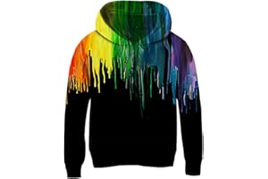 Idgreatim Kids 3D Print Pullover Hoodies Warm Thick Hooded Sweatshirt with Packet for Boys Girls 5-16 Years