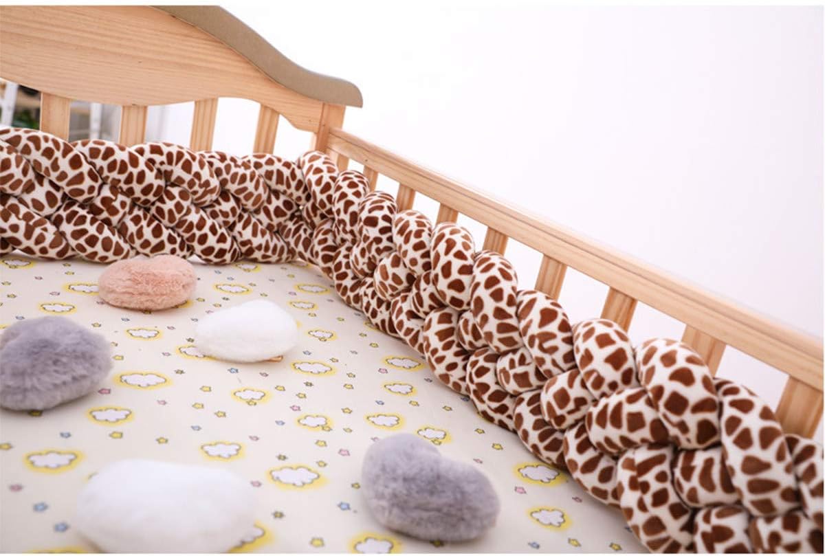 RAILONCH Baby Cot Bed Bumper Braid Pillow Cotton Nursery Decorations Braided Bumper Children's Room Decoration Pillow Skin Soft for Baby Nursery Crib Bedding 2M/3M