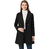 Allegra K Women's Notched Lapel Double Breasted Raglan Winter Coats