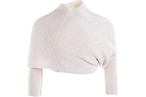 KAOBIO Knitted Wrap Scarf Fall Winter Crochet Sweater Scarf with Sleeves Multi-Use Sweater Cape Shawl with Sleeves