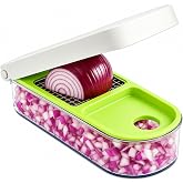 Vidalia Chop Wizard Vegetable Chopper &ndash; Original As Seen On TV Food Dicer with 2 Stainless Steel Blades, Large 2-Cup Container, Cleaning Tool, Dishwasher Safe Onion &amp; Vegetable and Fruit Cutter