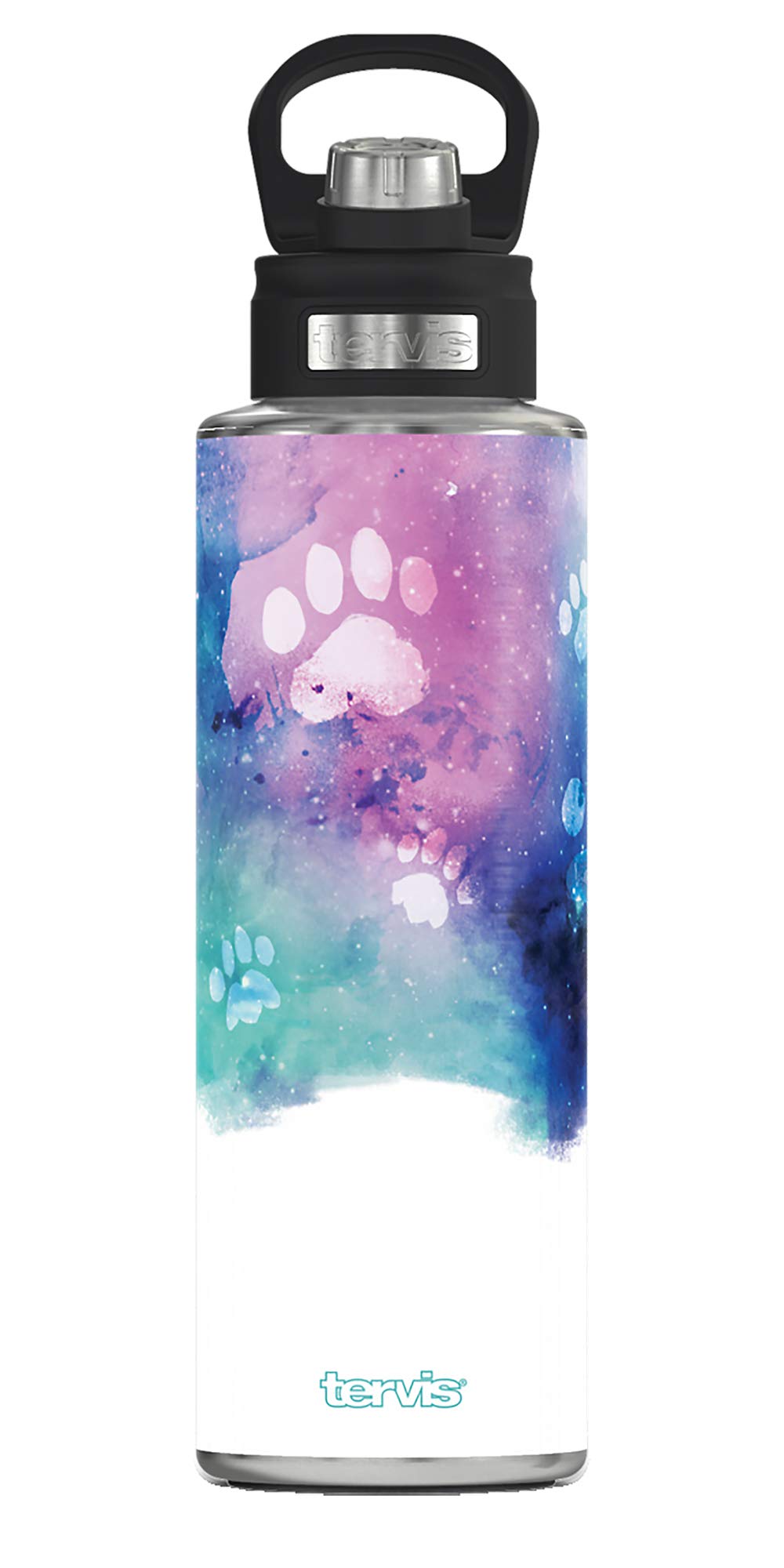 Tervis Paw Prints Triple Walled Insulated Tumbler Travel Cup Keeps Drinks Cold, 40oz Wide Mouth Bottle, Stainless Steel