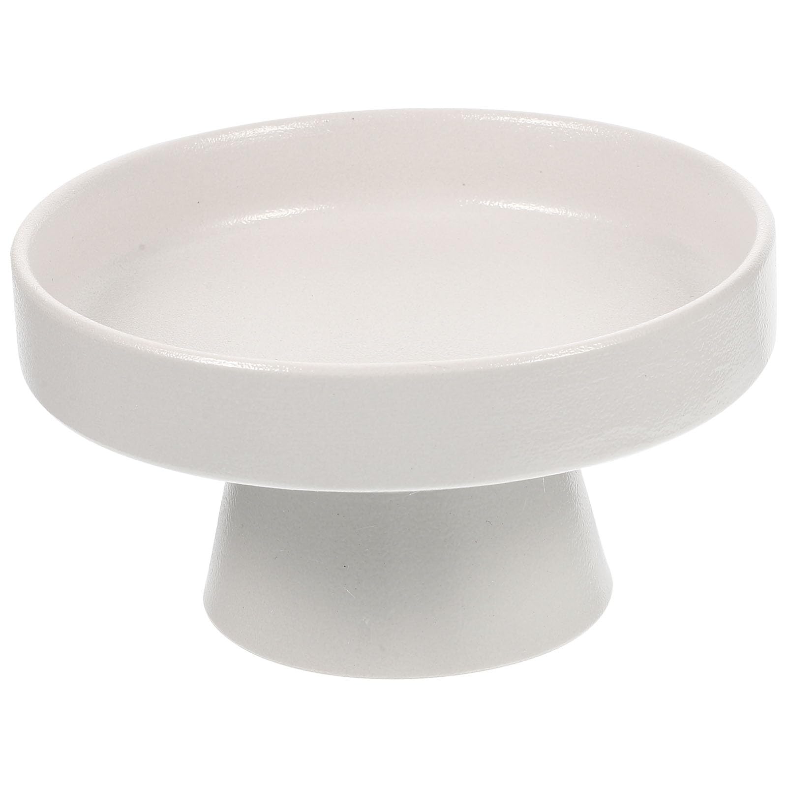 DOITOOL Round Tray Ceramic Footed Bowl Decorative Pedestal Bowl Fruit Fruit Tray Dessert Display Stand Serving Dishes for Home Kitchen Centerpiece Table Decor White Cupcake Toppers