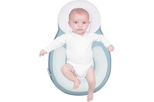 SECOND MUM Floor Seats & Loungers Bed Soft and Cozy Cover Made of Memory Foam, 2024 New Upgrade Portable Snuggle Adjustable Ergonomic Support (Blue)