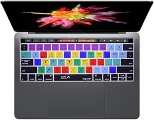 Dogxiong Adobe Photoshop PS Shortcuts Hotkey Silicone Keyboard Cover Skin for MacBook New Pro with Touch Bar 13 Inch and 15 Inch (A1989/A1706,A1990/A1707) 2018 2016 2017 Release with Touch ID
