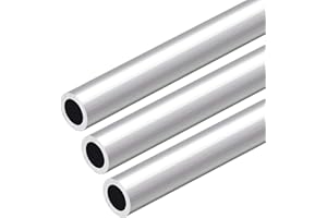 TOP-VIGOR 3Pcs 6063 Aluminum Round Tube, 10mm OD 6mm ID 250mm Length Seamless Aluminum Straight Tubing Pipe Tubing for Industry DIY Projects