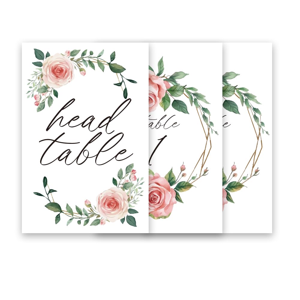 Photo 1 of PH PandaHall 26pcs Floral Table Numbers, 5.9x3.9 Inch Flower Wreath Table Number Cards 1-25 with Head Table Numbers Floral Table Cards for Wedding Reception Party Event Anniversary Birthday Decoration
