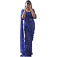 Sidhidata Women's Georgette Printed Ready To Wear one Minute Saree With Unstitched Blouse Piece
