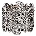 D EXCEED Womens Bohemian Lace Bracelet Vintage Filigree Cuff Bangle Bracelet Wide Stretch Rhinestone Bracelets for Ladies