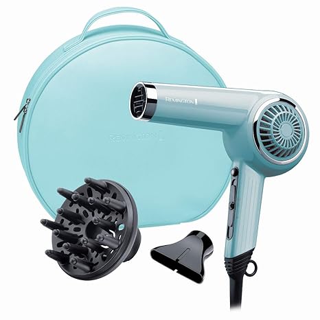Remington Haartrockner Retro Bombshell Blue D4110OB, 2000 Watt, Keramikgitter für eine gleichmäßige Wärmeverteilung, Stylingd