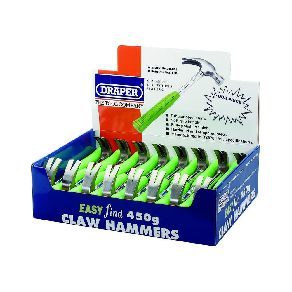 Draper 78432 450g Steel Shaft Easyfind Hammer