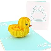 PopLife® Yellow Rubber Ducky 3D Pop Up Card for All Occasions - Mother's Day Card, Duck Birthday Pop Up, Baby Shower, Get Well Soon - for Mother, for Daughter, for Wife, for Granddaughter