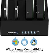 Sabrent 4 Bay Docking Station USB 3.0 5Gbps for 2.5 3.5 SATA SSD HDD Clone view 6
