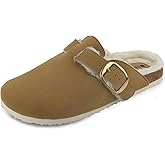 Sweechee Women's Cork Footbed Clogs with Soft Fur Lining, Comfortable Shearling Slippers Women's for Winter