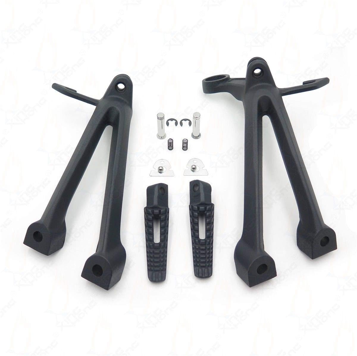 Tencasi Black Rear Frame Fitting Stay Footrests Step Bracket Foot Pegs Assembly Compatible with 2008-2014 GSXR 600 750/2011-2014 GSXR 1000