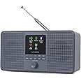 LEMEGA IR4S Stereo WiFi Internet Radio,FM Digital Radio, Spotify Connect, Bluetooth Speaker, Dual Alarms Clock, 40 Presets, Headphone-Output, Batteries or Mains Powered (Charcoal)