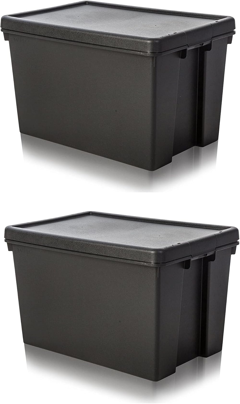 Wham Bam 100% Recycled 62 Litre Storage Boxes With Lids Black 59.5 x 40 x 37cm